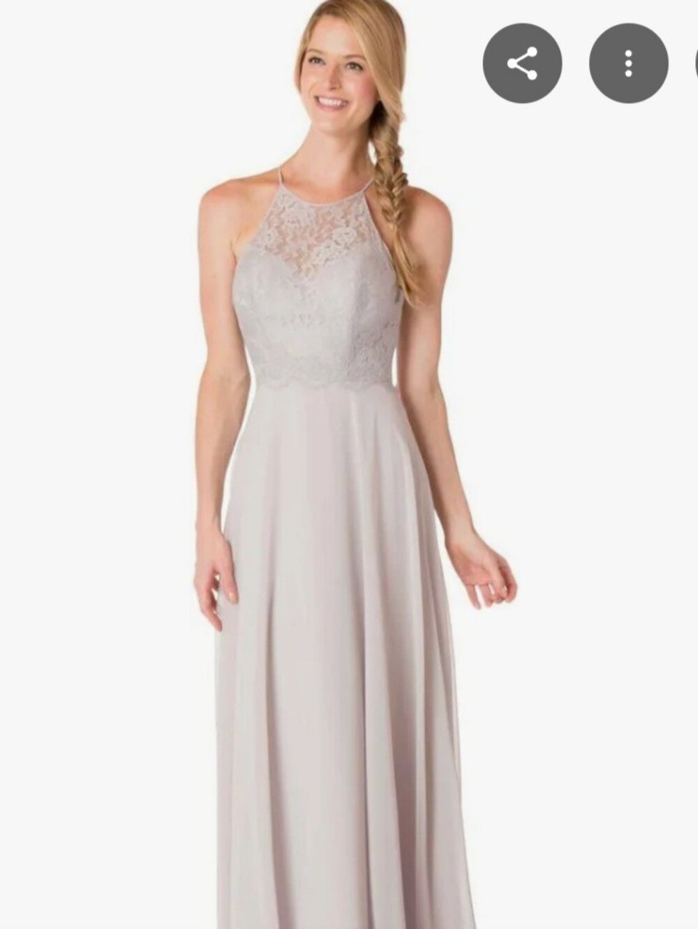 Bari Jay Lace Bodice A-Line Dress - Light Blush